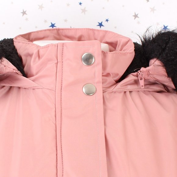 Mauve Fur lined Hood Anorak Parka Padded Jacket - Picture 3 of 13